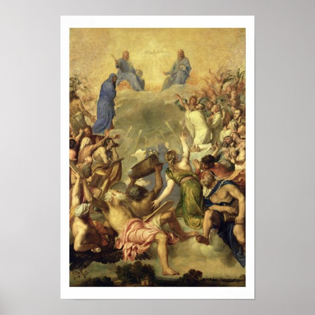 Heliga Trinity, 1553/54 (olja på arbetsyta) Poster (Framsidan)