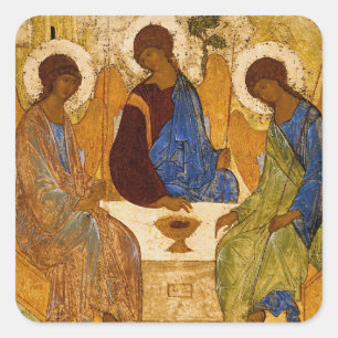 Heliga Trinity av Andrey Rublev Fyrkantigt Klistermärke