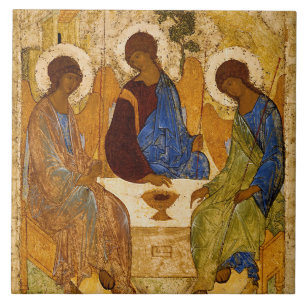 Heliga Trinity av Andrey Rublev Kakelplatta