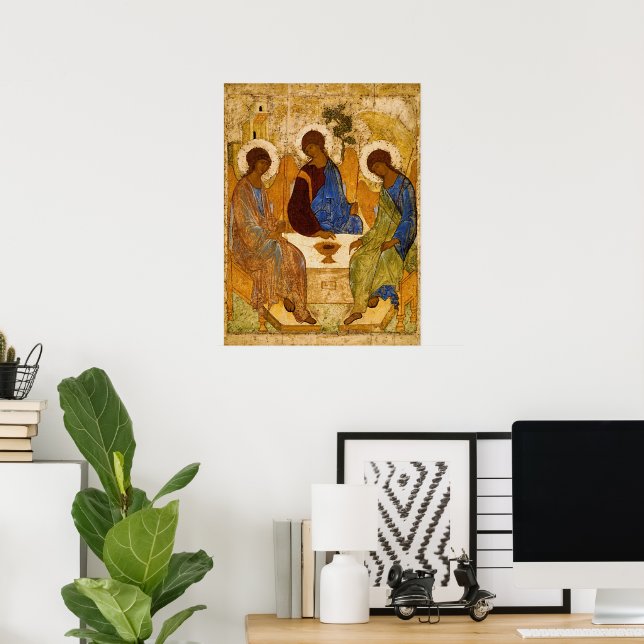 Heliga Trinity av Andrey Rublev Poster (Hemmakontoret)