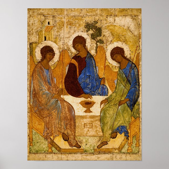 Heliga Trinity av Andrey Rublev Poster (Framsidan)