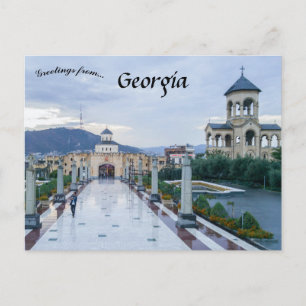 Heliga Trinity Cathedral i Tbilisi Georgia Vykort