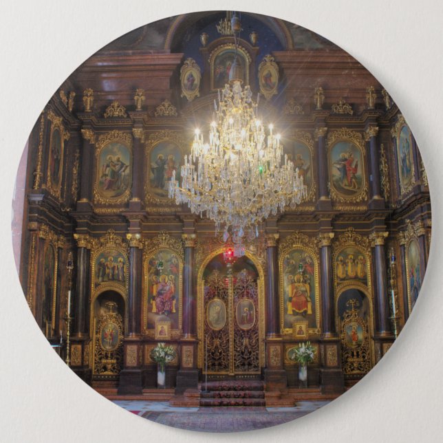 Heliga Trinity Grekisk ortodox Church Knapp (Framsida)