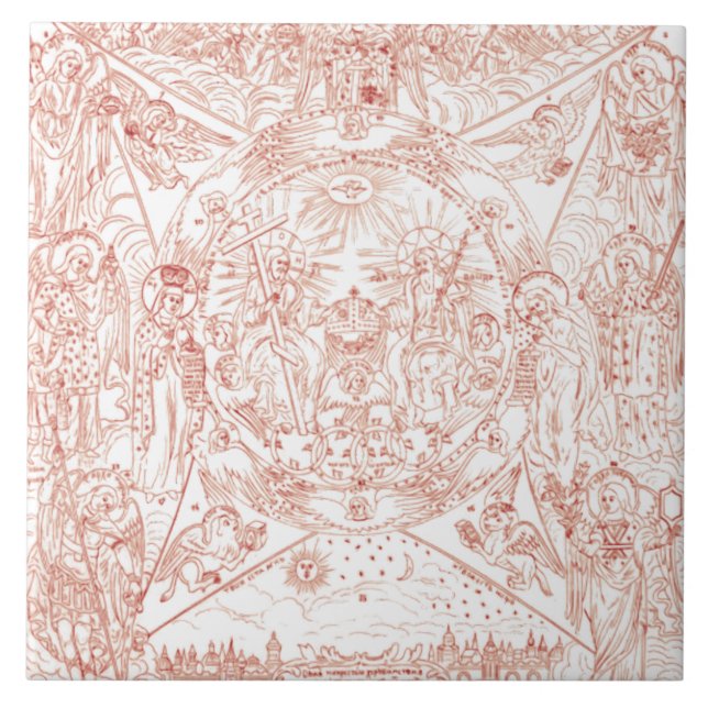 Heliga Trinity i Glory Kakelplatta (Framsidan)