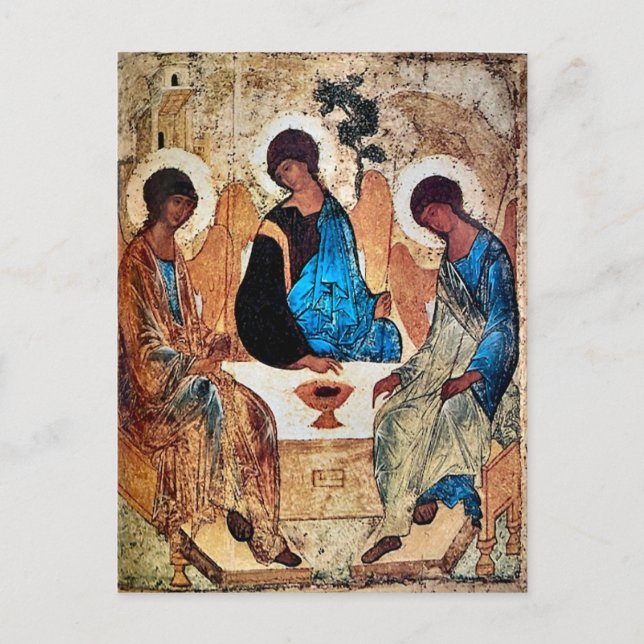 Heliga Trinity Icon av Andrei Rublev Vykort (Framsida)