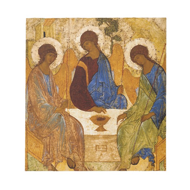 Heliga Trinity Icon Rublev Byzantine Catholic Gift Anteckningsblock (Framsida)