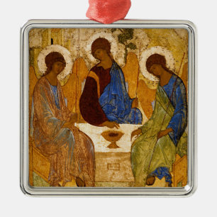 Heliga Trinity Icon Rublev christmas Julgransprydnad Metall