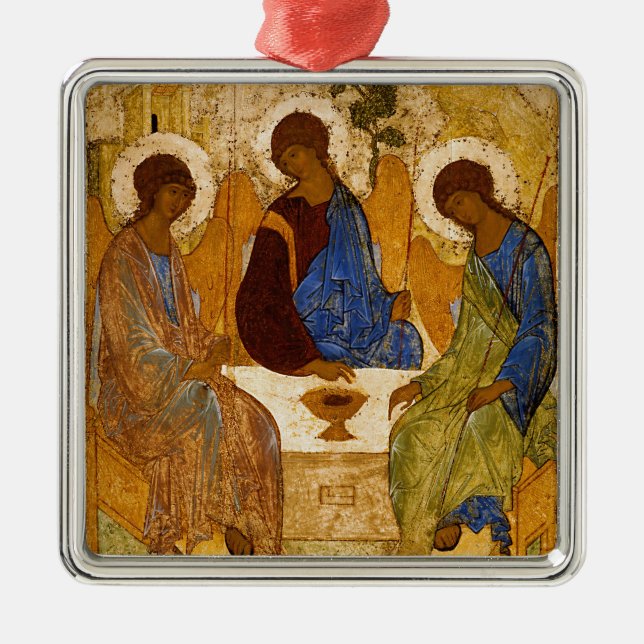 Heliga Trinity Icon Rublev christmas Julgransprydnad Metall (Framsidan)