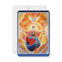 Heliga Trinity in Glory Devotional Art Prayer Card