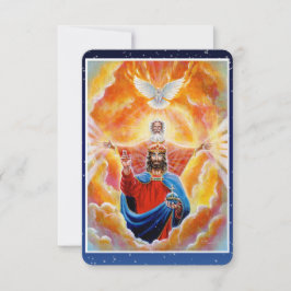 Heliga Trinity in Glory Devotional Art Prayer Card Inbjudningar