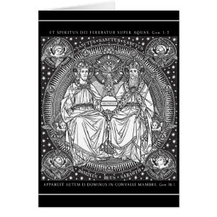 Heliga Trinity Latin Gloria Patri Art Hälsningskort