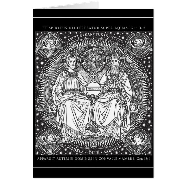 Heliga Trinity Latin Gloria Patri Art Hälsningskort (Framsidan)