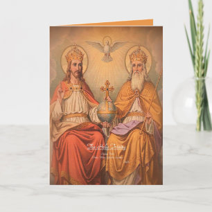 Heliga Trinity med Prayer Helgkort