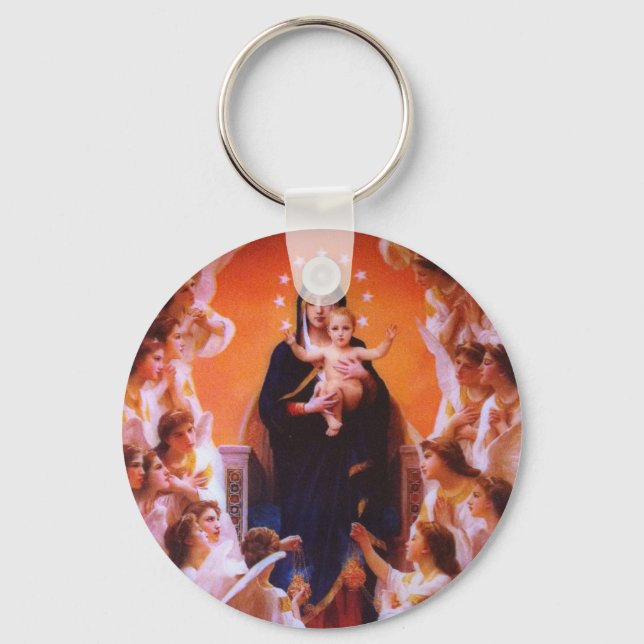Heliga Virgin Mary Mor från Gud Keychain Nyckelring (Framsida)