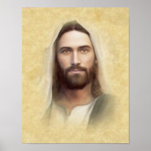 Heligan Ansikte av Jesus Devotional Image. Poster
