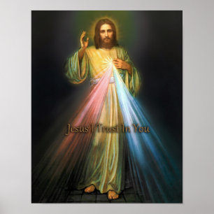 Heligan Ansikte av Jesus gudomliga Mercy Image. Poster