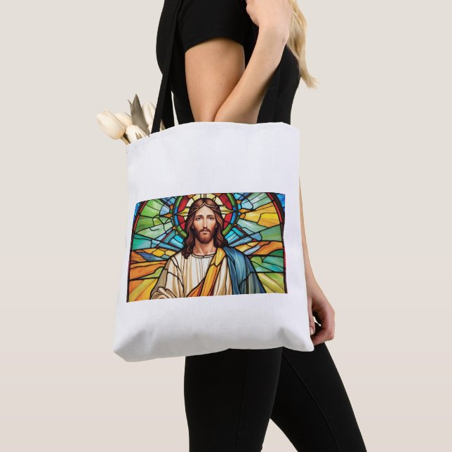Heligan Ansikte i Jesus Shoulder Classic Tote Bag Tygkasse (Närbild)