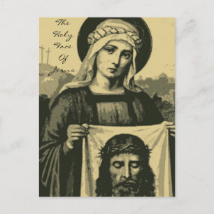 heligan ansikte i Jesus Vykort