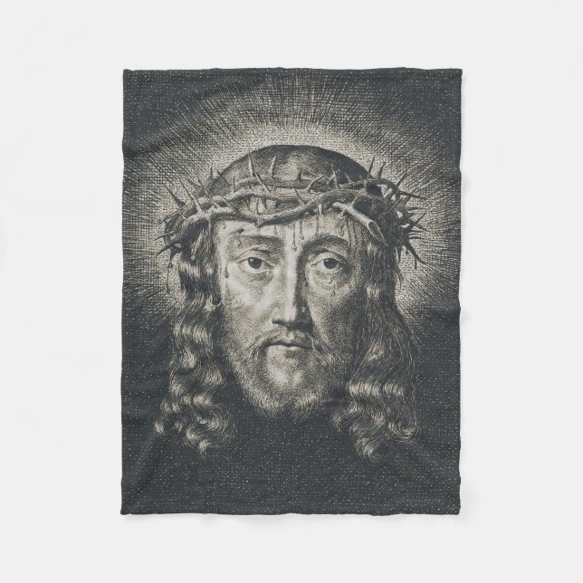 Heligan Ansikte krönte med bröstkorg Fleecefilt (Framsidan)