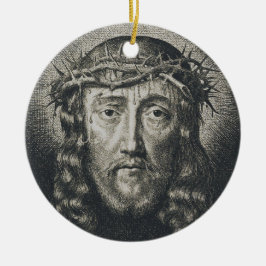 Heligan Ansikte krönte med bröstkorg Julgransprydnad Keramik