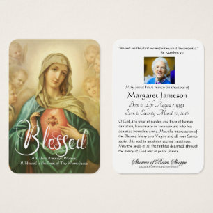 Heligan Besökt Junggin Mary Catholique Funeral Mem Visitkort