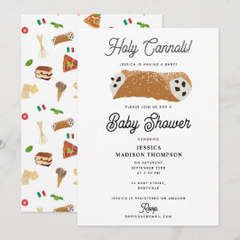 Heligan Cannoli Baby Shower på italienska Food Piz Inbjudningar
