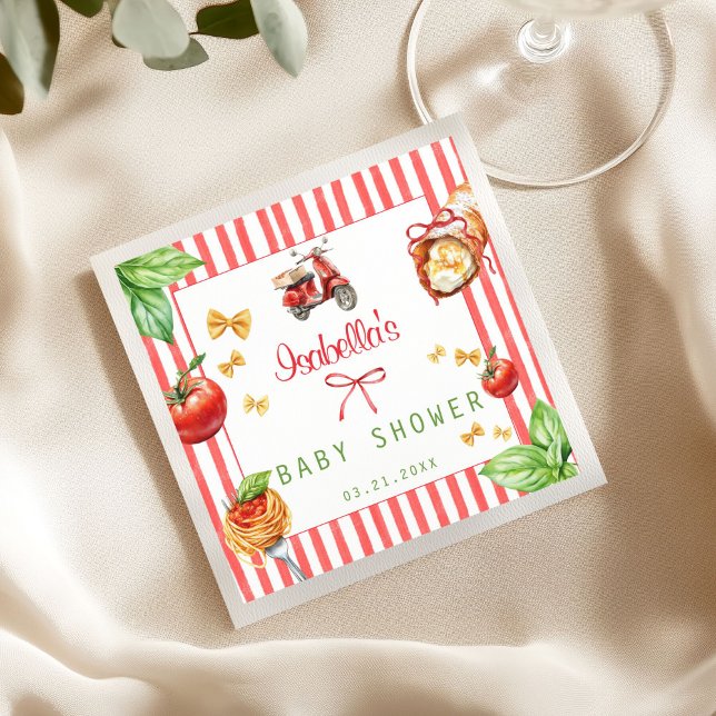 Heligan Cannoli, Italiens Food Baby Shower Pappersservett (Italian Food Mediterranean Baby Shower Napkin)
