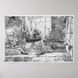 Heligan Family med en katt, 1654 Poster