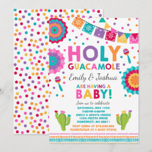 Heligan Guacamole Party i Fiesta Baby Shower Inbjudningar