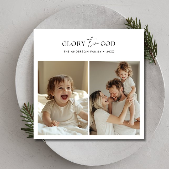 Heligan Religiösa  Jul Glory to God Photo Julkort (Skapare uppladdad)