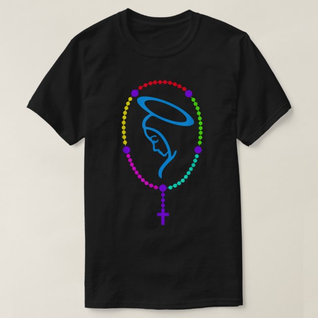 Heligan Rosary Virgin Mary Catholics T Shirt (Design framsida)