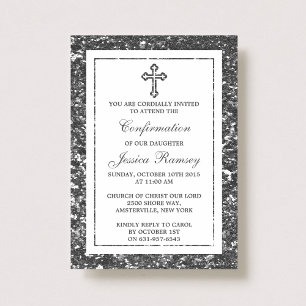 Heligan Silver Glitter Kor / Bekräftelse Inbjudningar