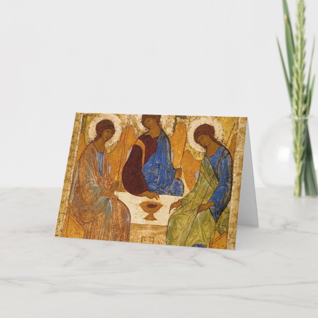 Heligan Trinity av Andrei Rublev Kort (Framsida)