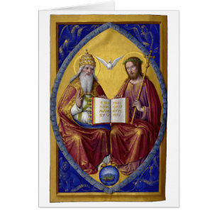 Heligan Trinity av Jean Bourdichon circa 1508 Hälsningskort