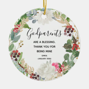 Heligans blomma Personlig Godföräldrar jul Julgransprydnad Keramik