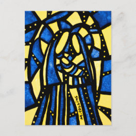 Heligans familj AbstractNtivity jul Blue-Gult Helg Vykort