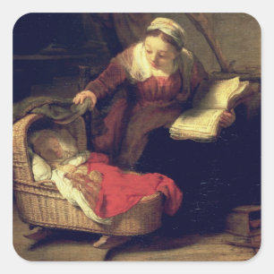 Heligans familj, c.1645 fyrkantigt klistermärke