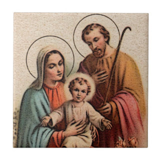 Heligans familj - Jesus, Mary och Joseph Kakelplatta