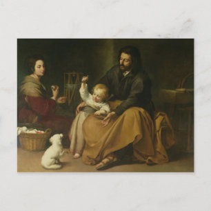 Heligans familj med lilla fågeln, 1650 vykort