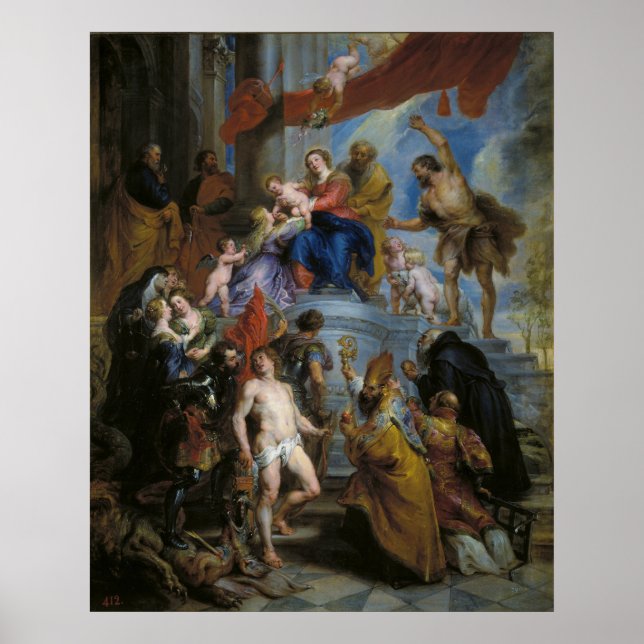Heligans familj omringad av Saints Poster (Framsidan)