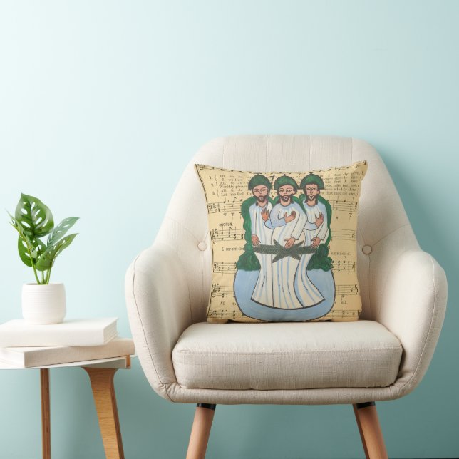 Heligans trefaldiga Vintage folkart-målning Kudde (Stol)