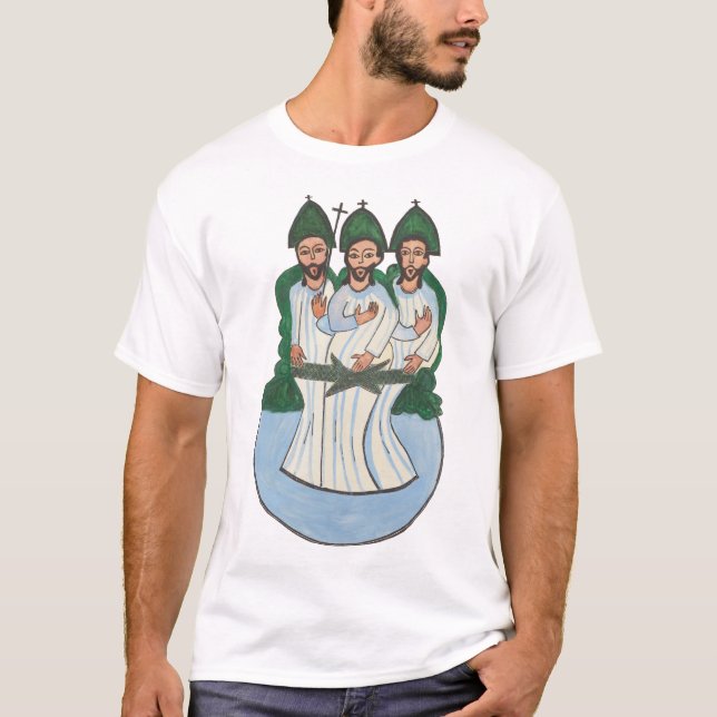 Heligans trefaldiga Vintage folkart-målning T Shirt (Framsida)