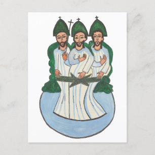 Heligans trefaldiga Vintage folkart-målning Vykort