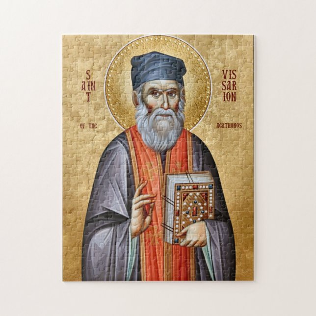 Helige Bessarion Agathonite Ortodox ikon         Pussel (Vertikal)