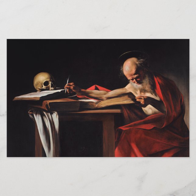Helige Hieronymus skriver (av Caravaggio) Brevpapper (Framsida)