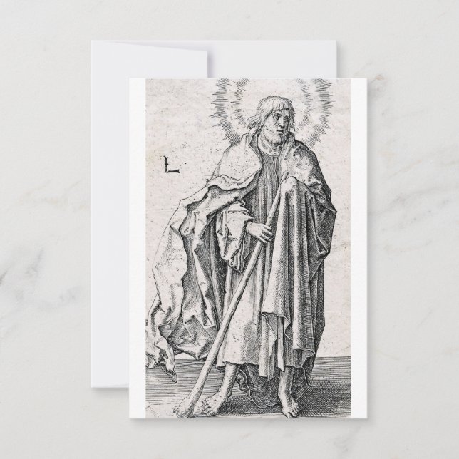 Heligt kort med gravering av Sankt Judas Taddeus (Framsida)