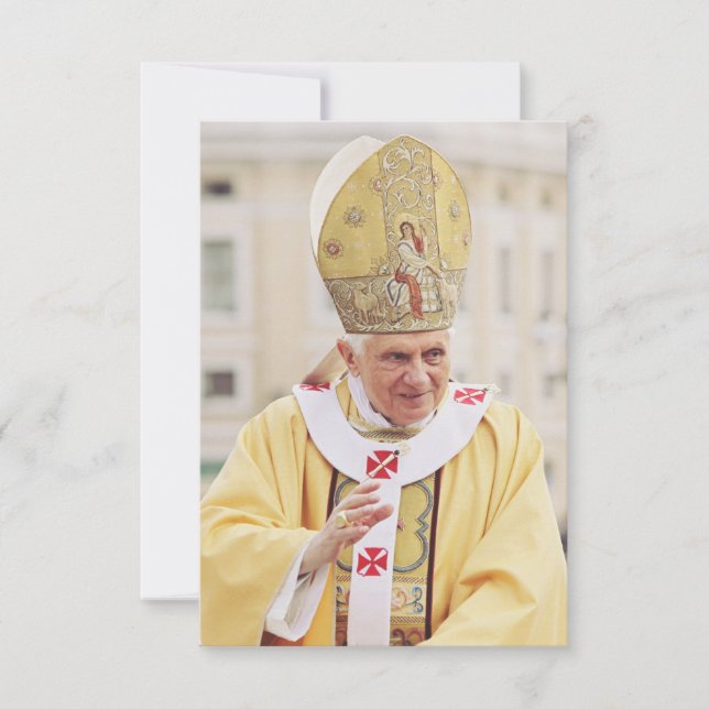 Heligt kort med påve Benedict XVI (Framsida)