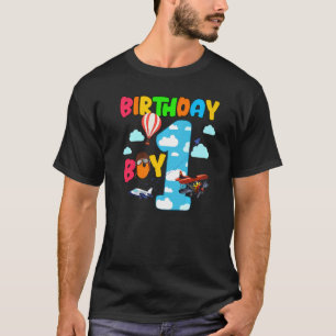 Helikopter 1:a födelsedagarflygplan Flygplan Pilot T Shirt