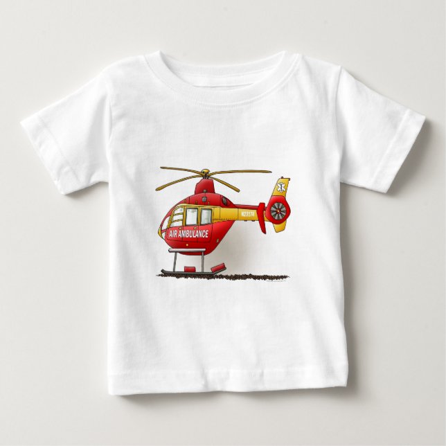 Helikopter Ambulance Baby T-Shirt (Framsida)