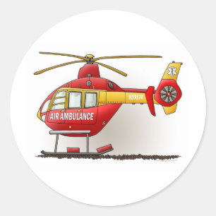 Helikopter Ambulance Sticker Runt Klistermärke